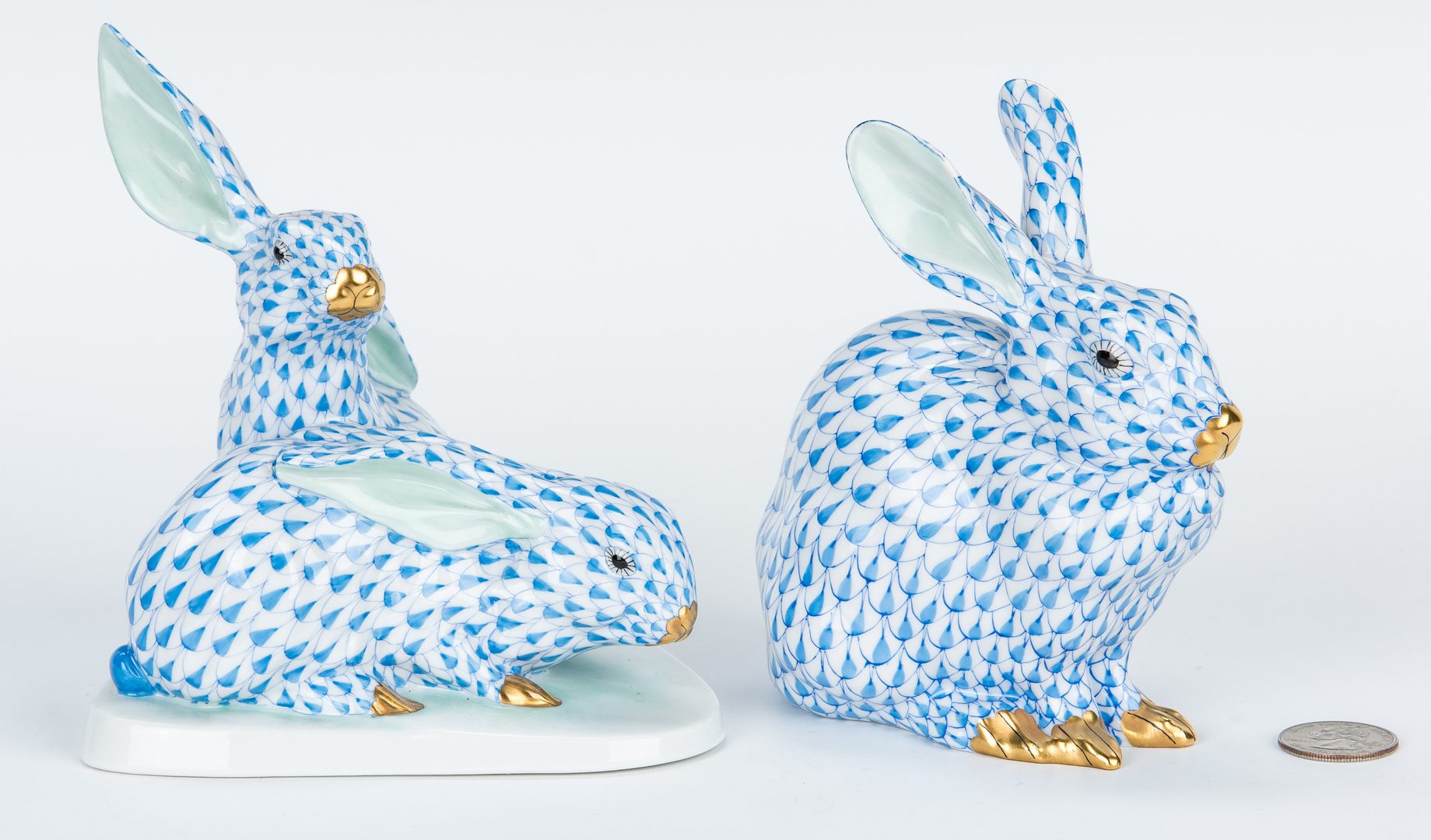Lot 178: 2 Herend Porcelain Rabbit Figurals