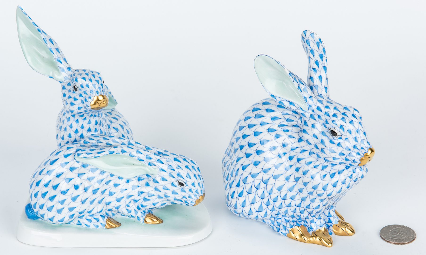 Lot 178: 2 Herend Porcelain Rabbit Figurals