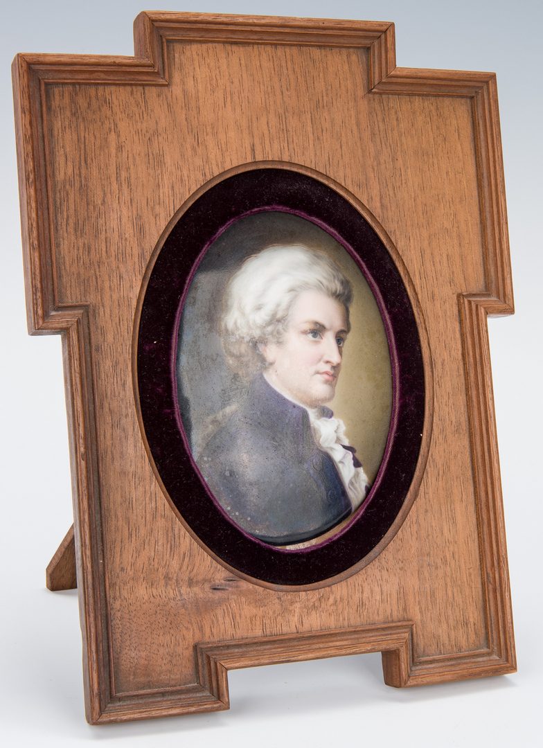 Lot 181: 5 miniature ptgs. incl. Mozart Portrait