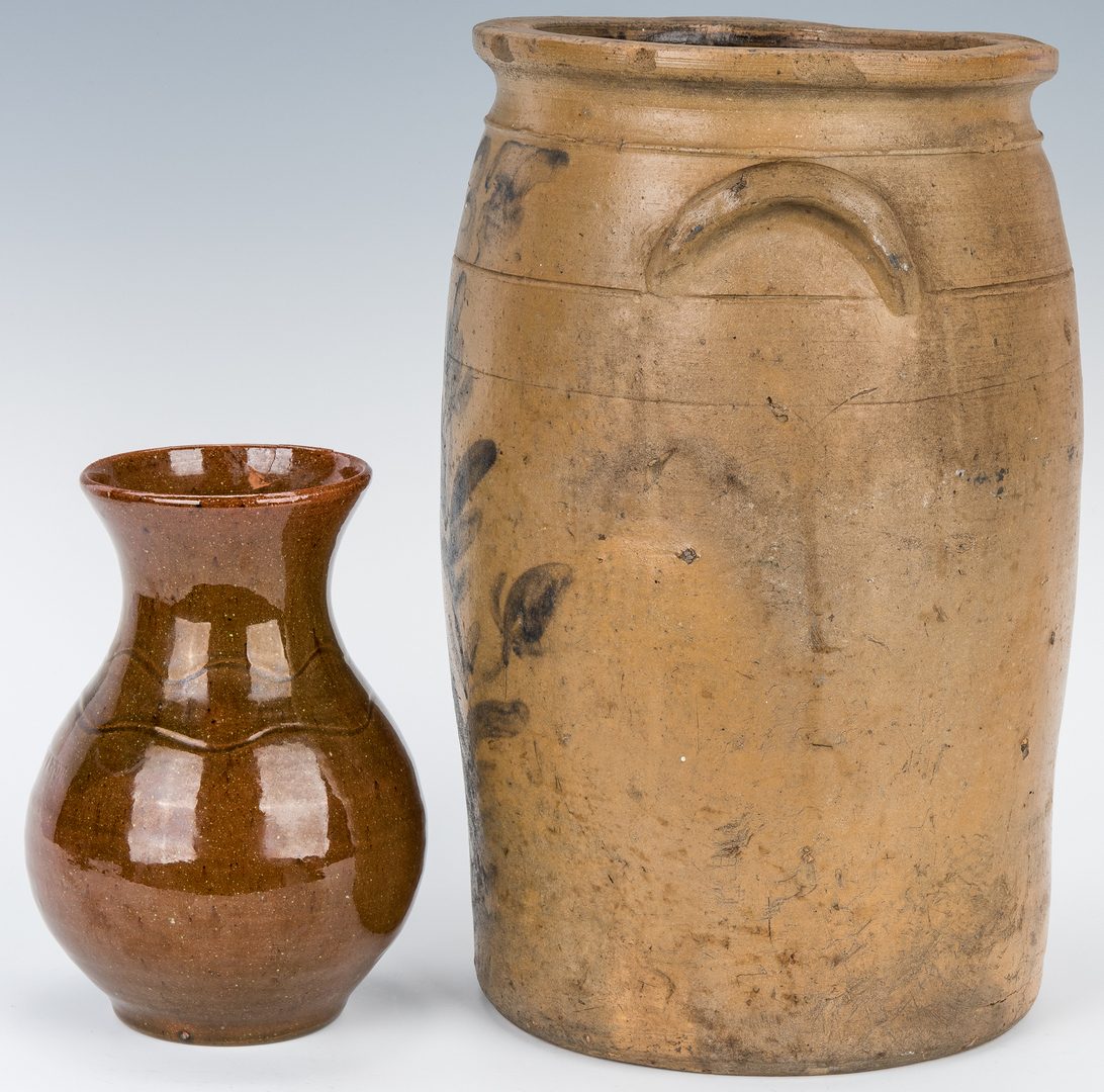 Lot 185: East TN Pottery Jar & Virginia S. Bell Pottery Vase