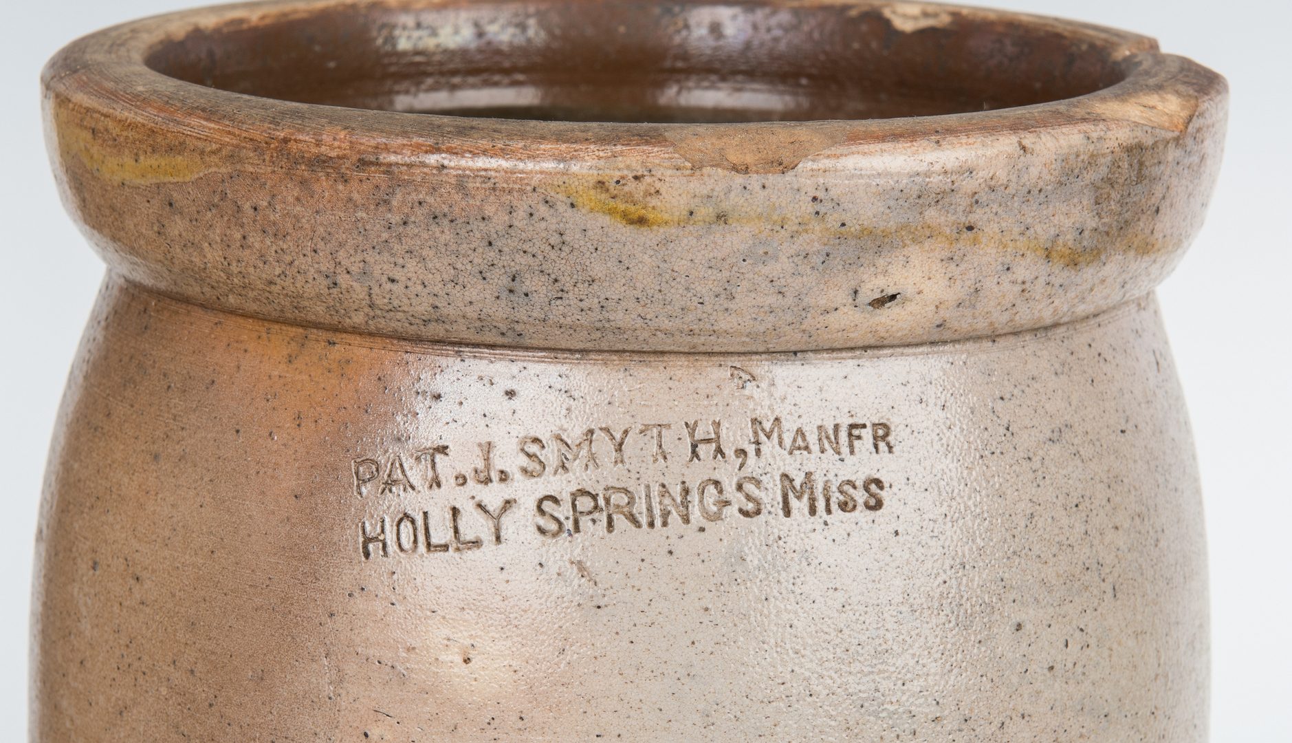 Lot 186: 2 Southern Stoneware Pottery Jars, Alabama & Mississippi