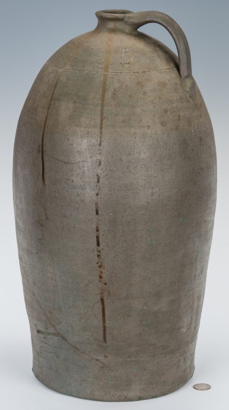 Lot 188: James Lafever 5-gallon Pottery Jug