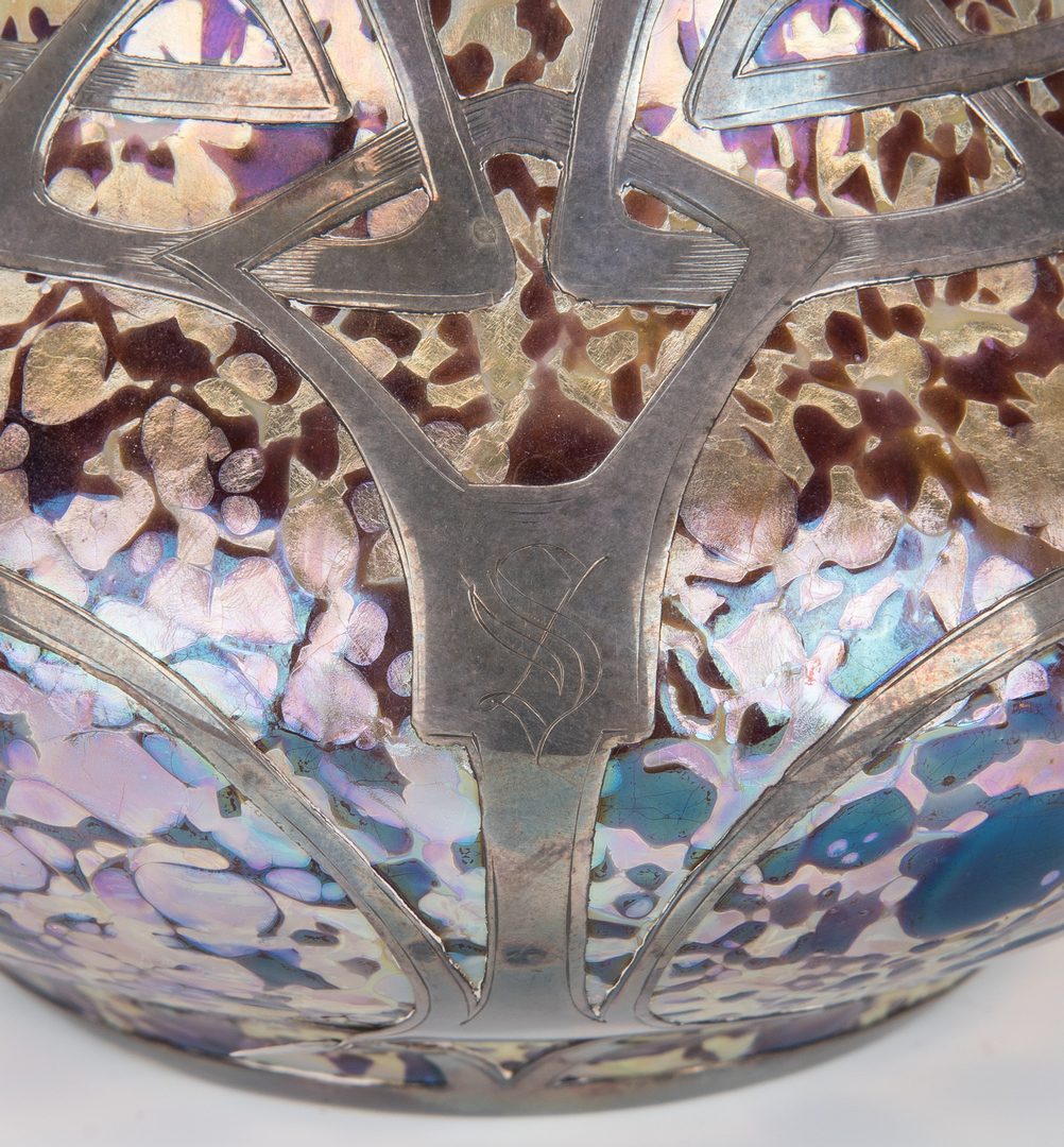Lot 196: Fritz Heckert Art Glass Bowl w/ Silver Overlay