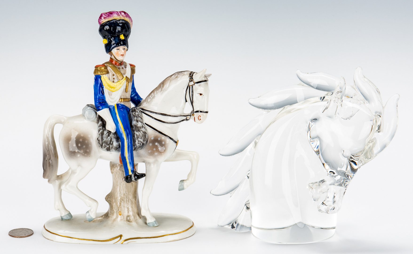 Lot 201: 2 Equestrian Figures, incl. Cartier & Sitzendorf