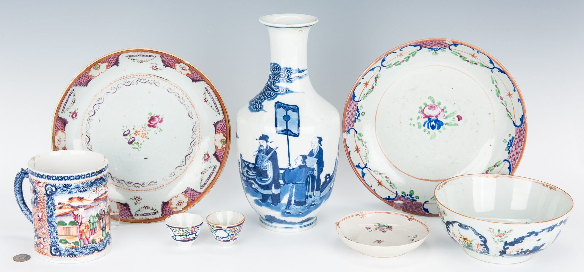 Lot 206: 8 Chinese Porcelain Items, incl. Export