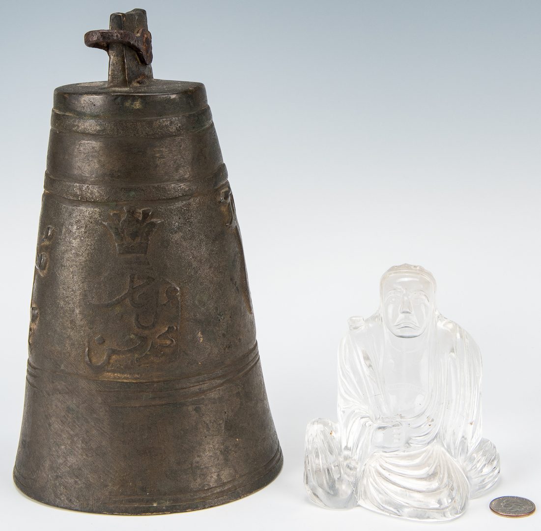 Lot 214: Asian Bronze Bell, Rock Crystal Buddha & Chinese C