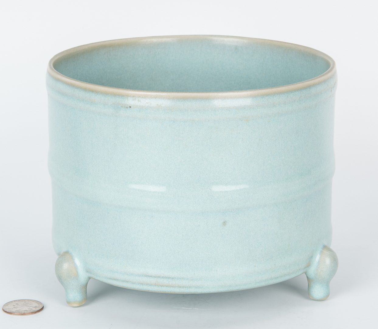 Lot 216: Chinese Ding Style Vase & Longquan Celadon Censer, 2 items
