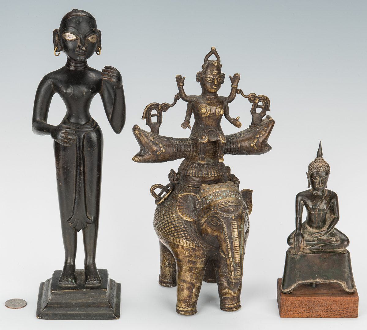 Lot 225: 5 Asian Items, Bronze Religious Figurals, Chinese