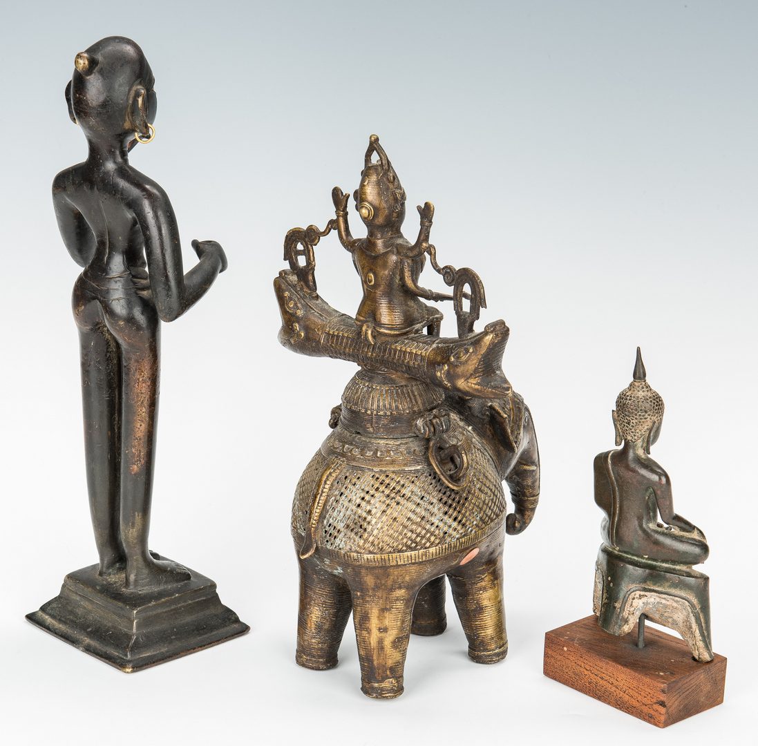 Lot 225: 5 Asian Items, Bronze Religious Figurals, Chinese