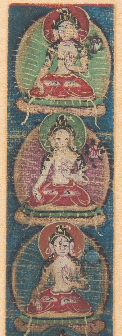 Lot 228: 2 Chinese Textiles & 1 Tibetan Thangka