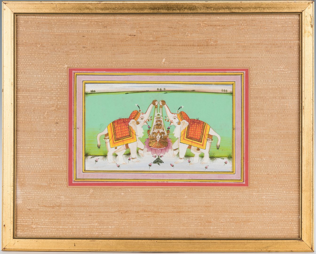 Lot 22: 4 Asian Works of Art, incl. thangka fragment/Indian watercolors