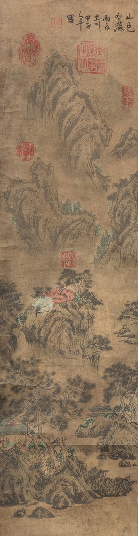 Lot 230: 5 Asian Scroll Landscape Painting
