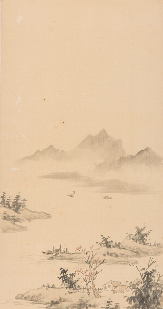 Lot 231: Pair Framed Chinese Landscape Scrolls