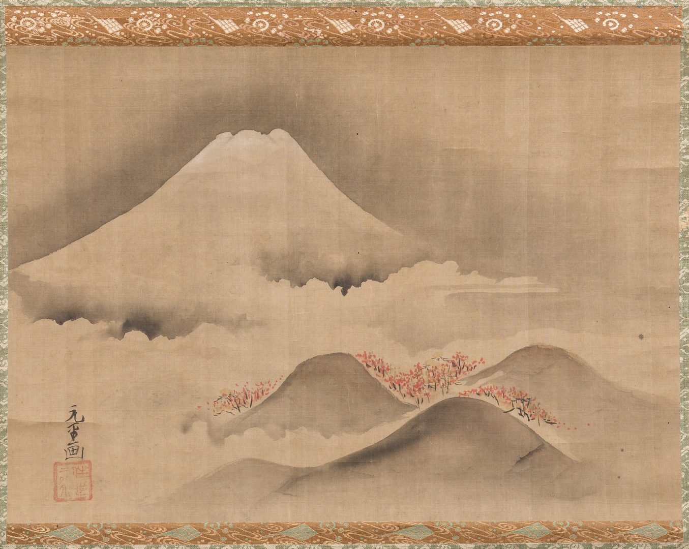 Lot 234: Edo Scroll, Mount Fuji