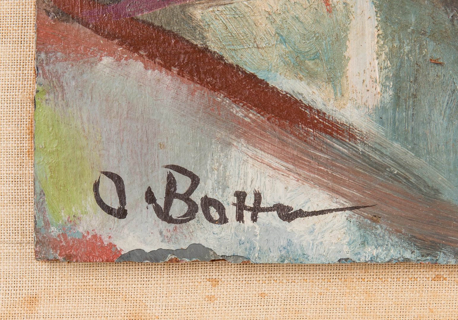Lot 256: Otto Botto O/C Abstract Painting, Sail Boats