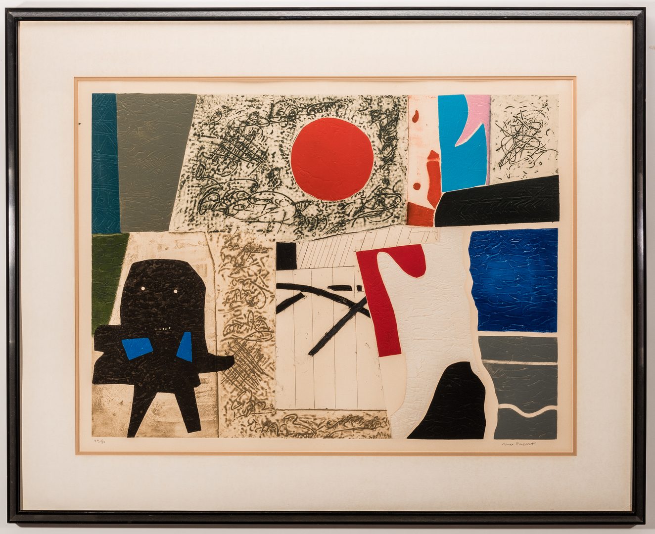 Lot 263: 2 Max Papart Etchings, Red Sun and L'Homme au Chap