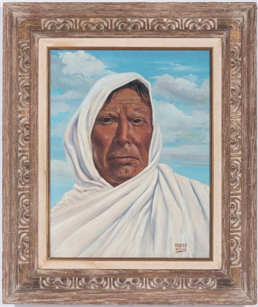 Lot 270: Chester Wills Portrait of a Native American Woman