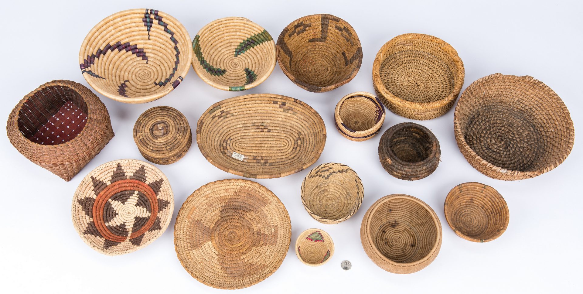 Lot 276: 16 Assorted Native American Baskets