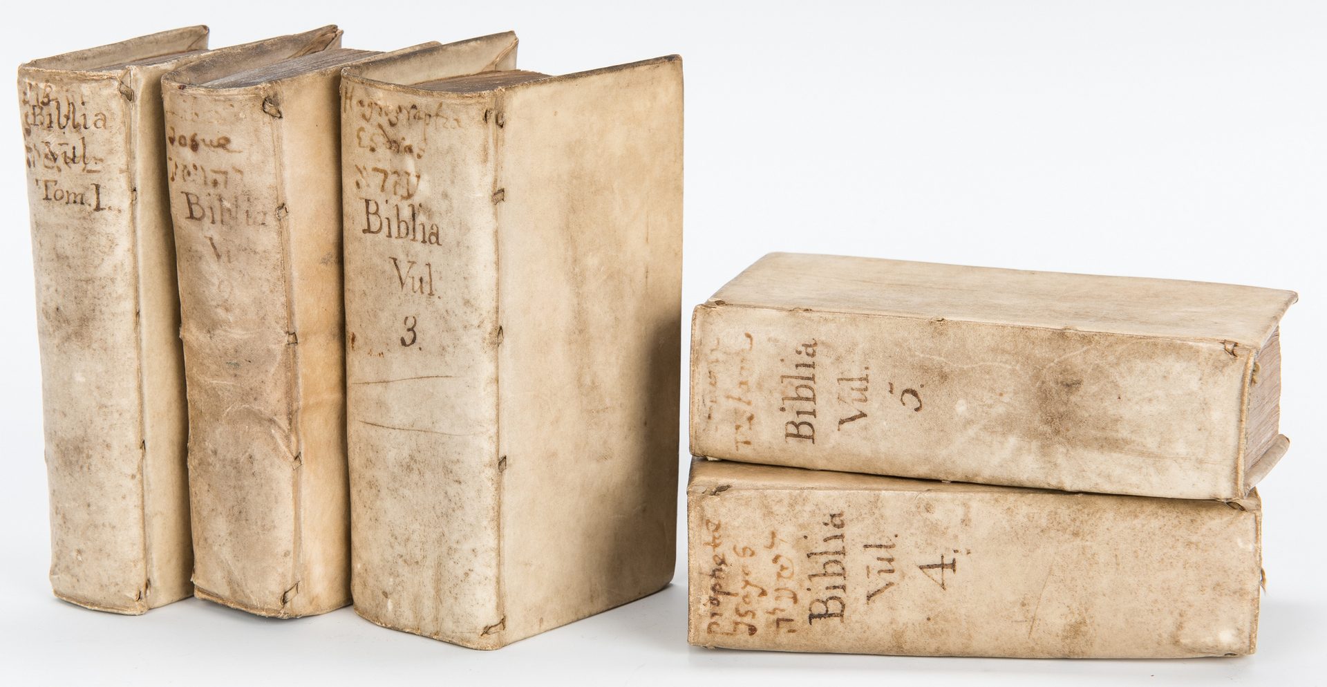 Lot 283: Biblia Sacra Vulgate Holy Bible, 5 Vols., 1647
