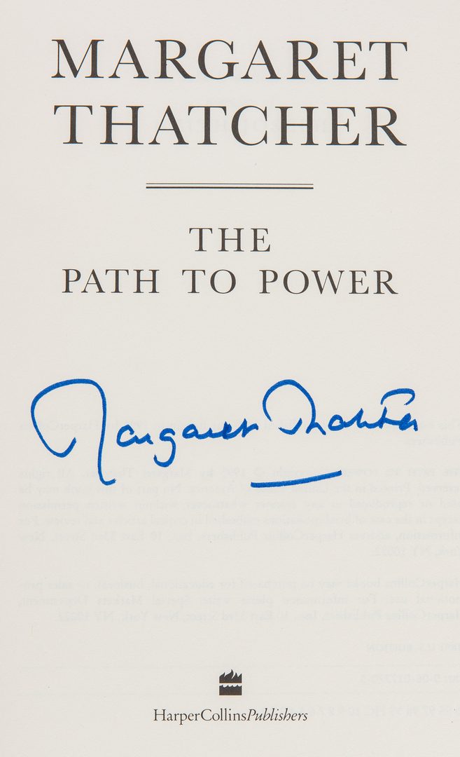 Lot 296: 3 Margaret Thatcher Signed Books