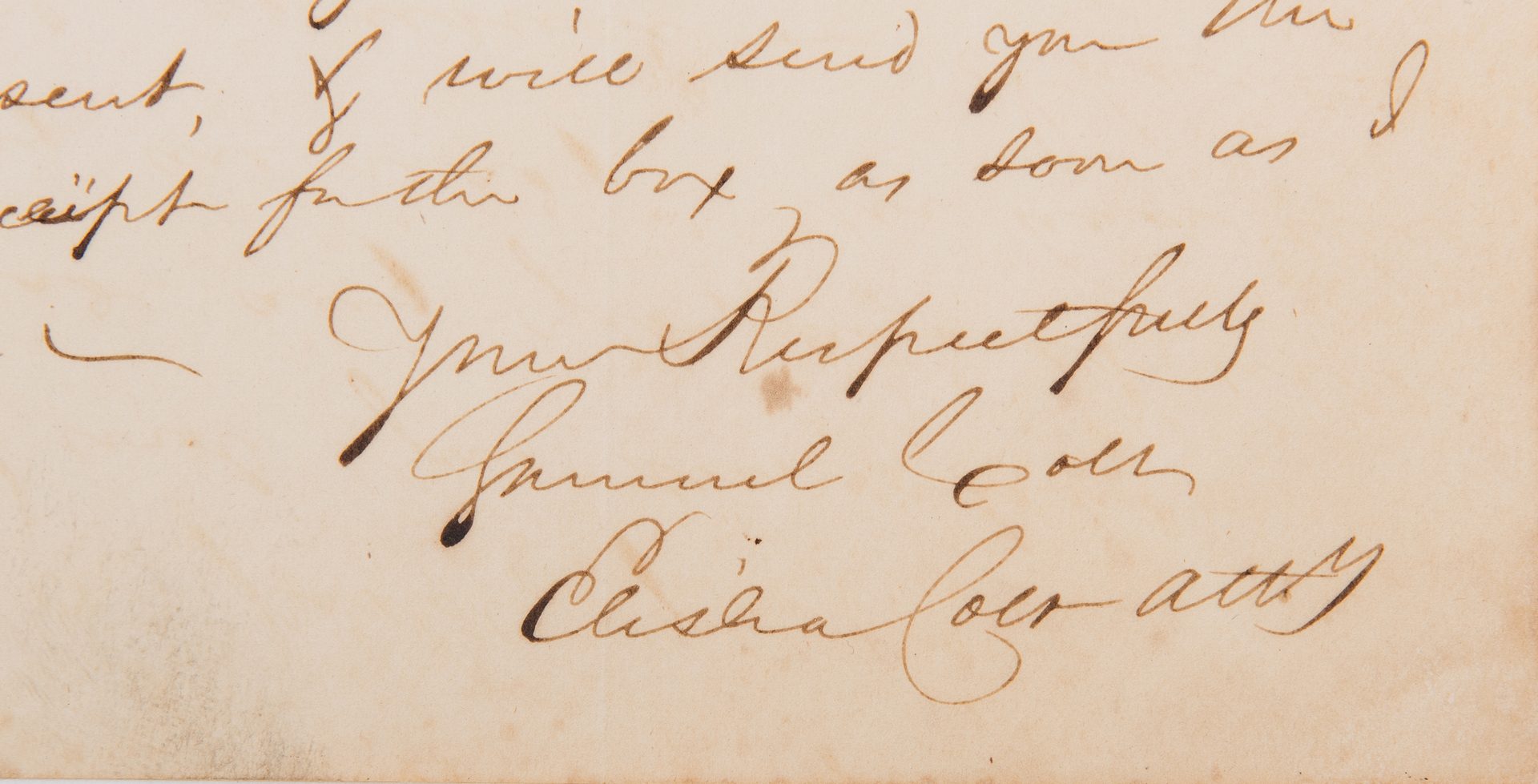 Lot 310: Samuel and Elisha Colt ALS, dated 1832