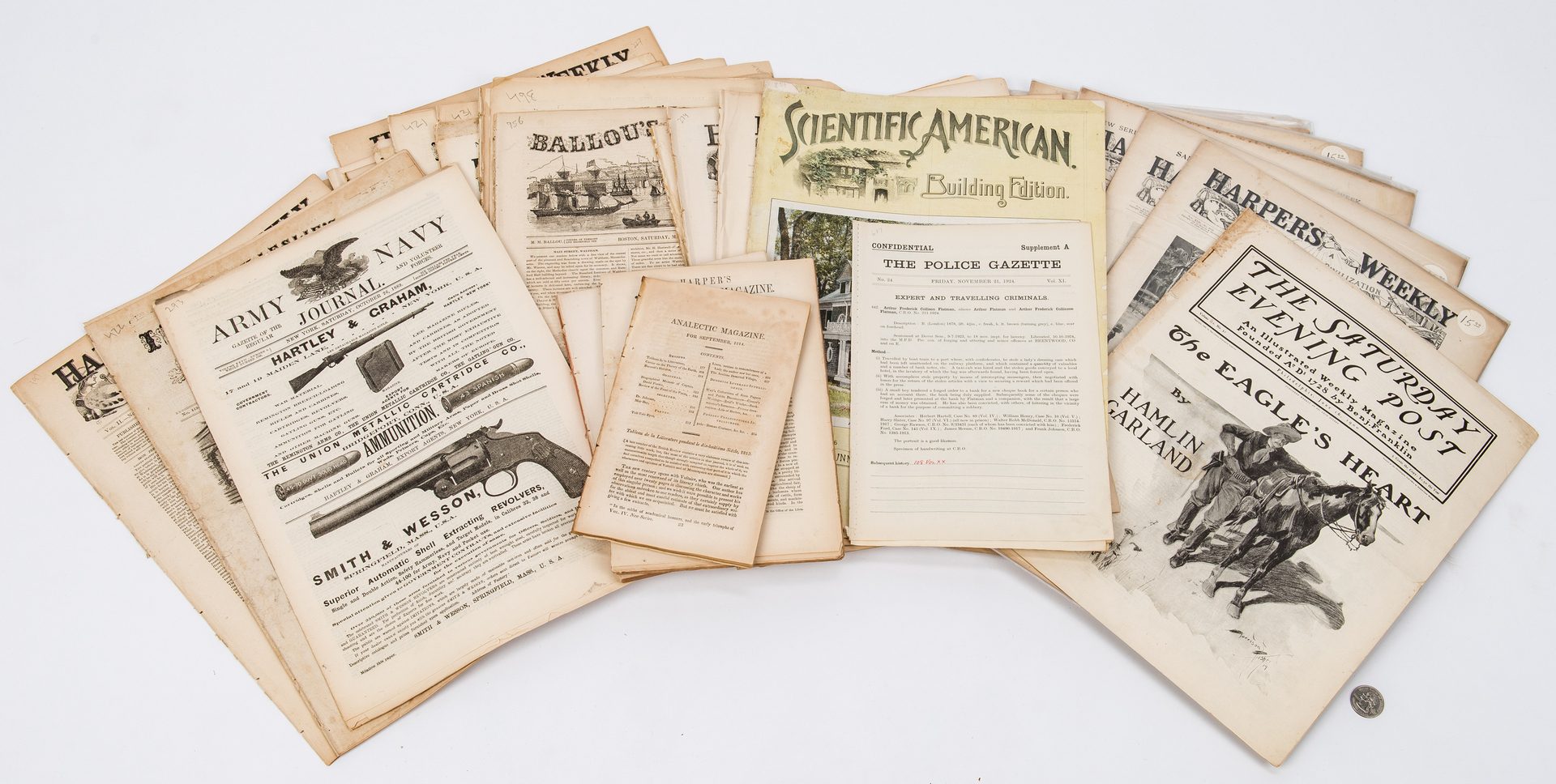 Lot 315: Grouping of 34 19th c. Newspapers, incl. Civil War