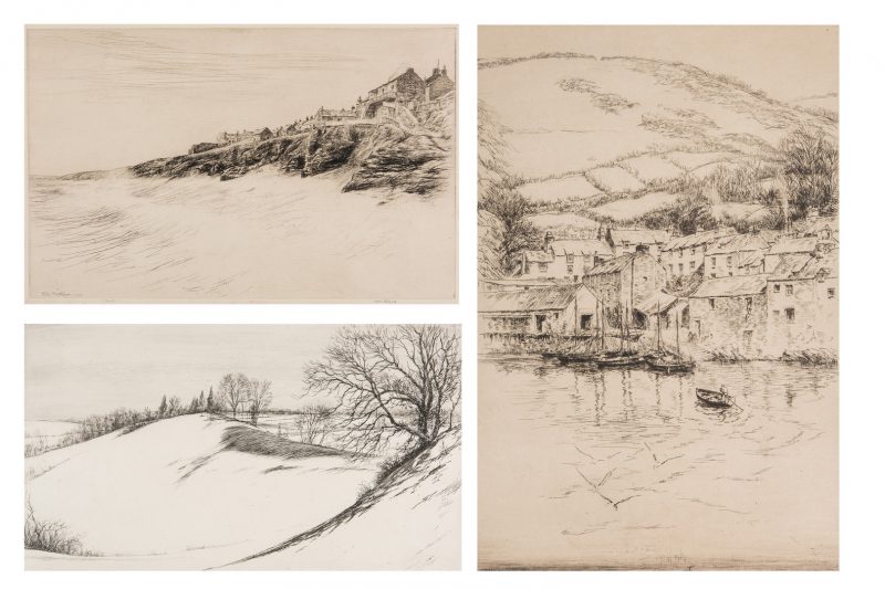 Lot 326: 3 Kerr Eby Etchings, incl. Cornwall Proofs