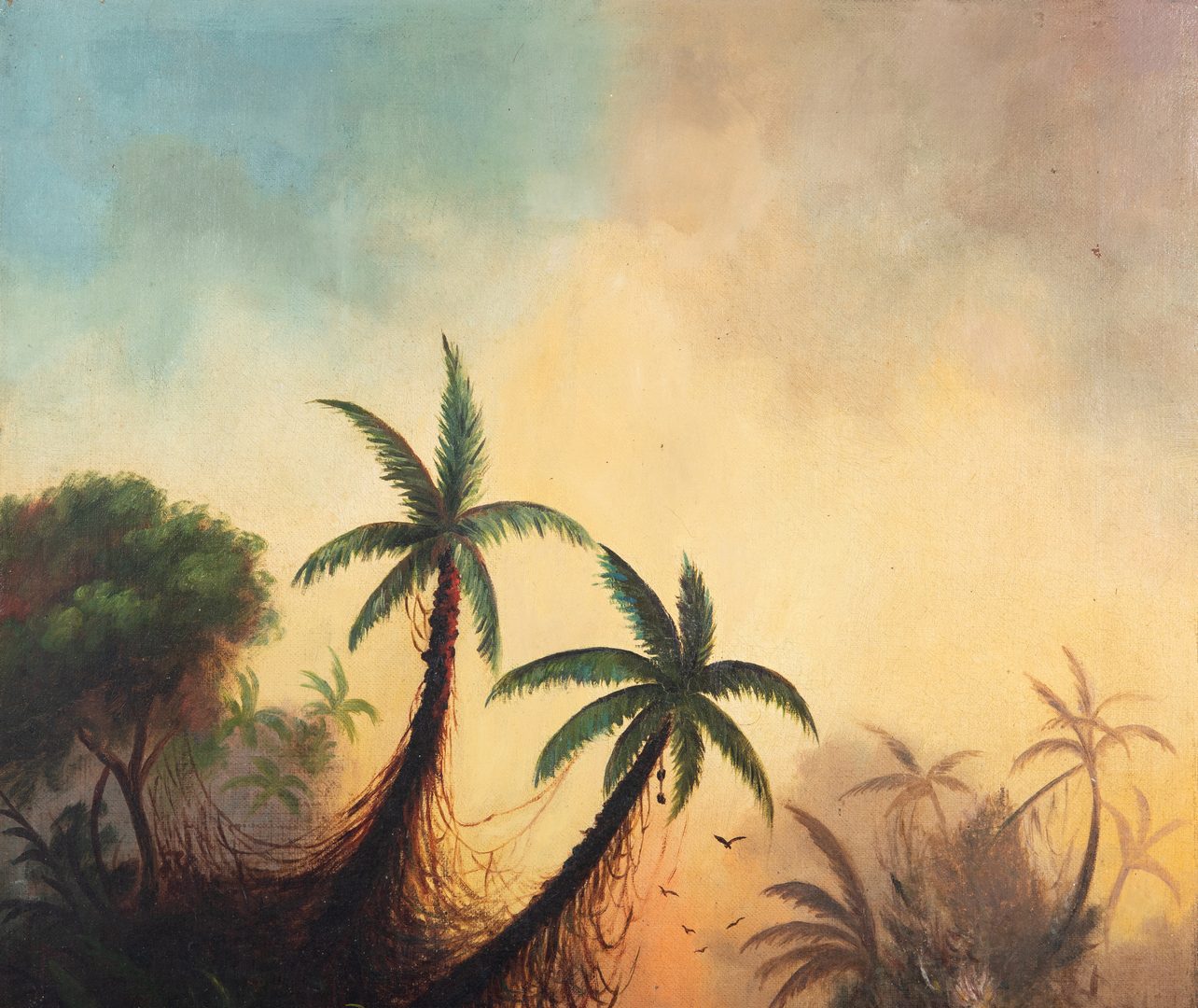 Lot 332: Hicks Tropical Landscape plus Still Life by Henry Ross