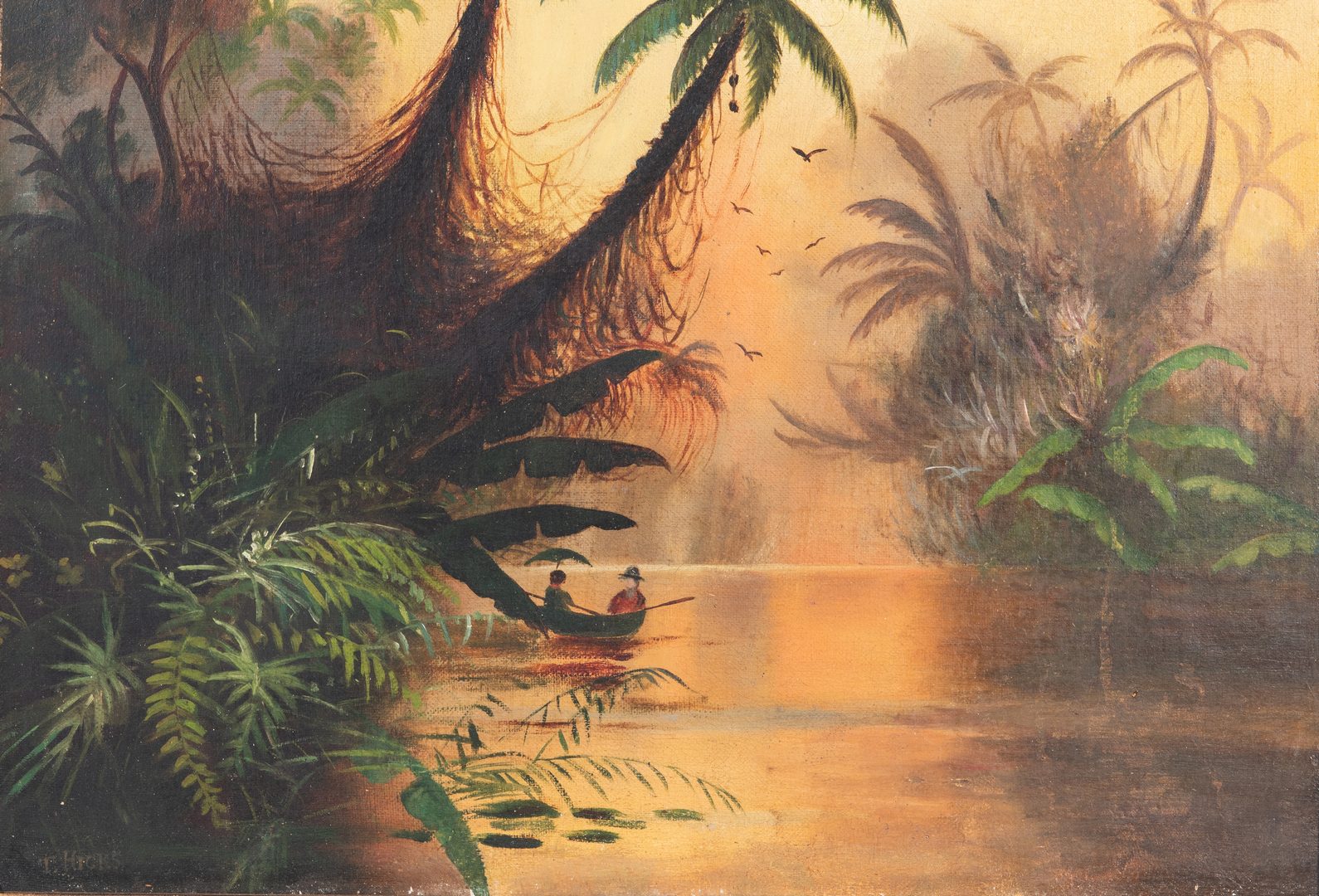 Lot 332: Hicks Tropical Landscape plus Still Life by Henry Ross