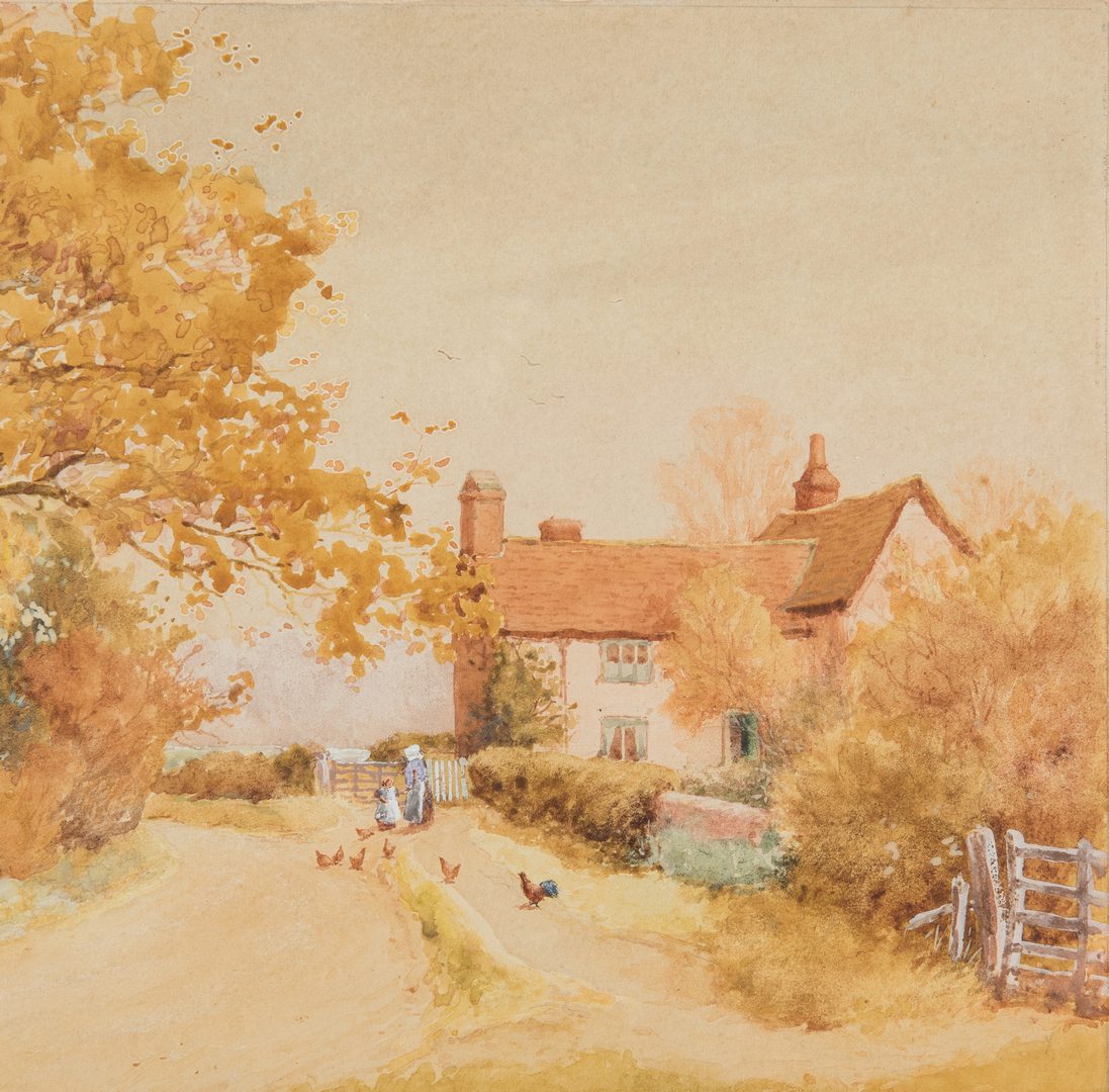 Lot 344: James Matthews Watercolor, "English Countryside"