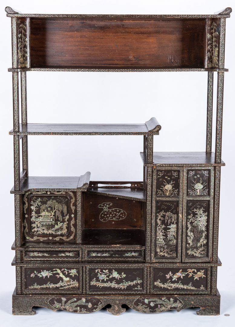 Lot 34: Korean Display Cabinet w/ Mother of Pearl Decoration