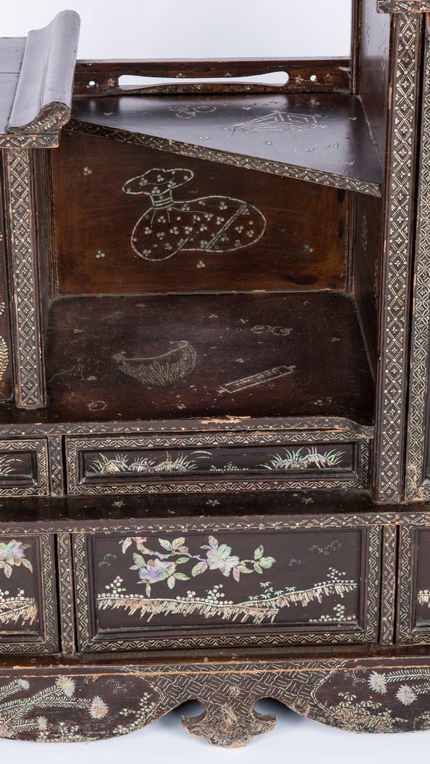 Lot 34: Korean Display Cabinet w/ Mother of Pearl Decoration