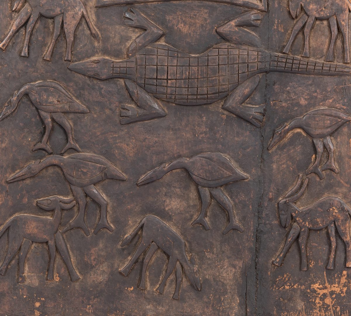 Lot 373: Senufo People, African Ivory Coast Carved Granary Door