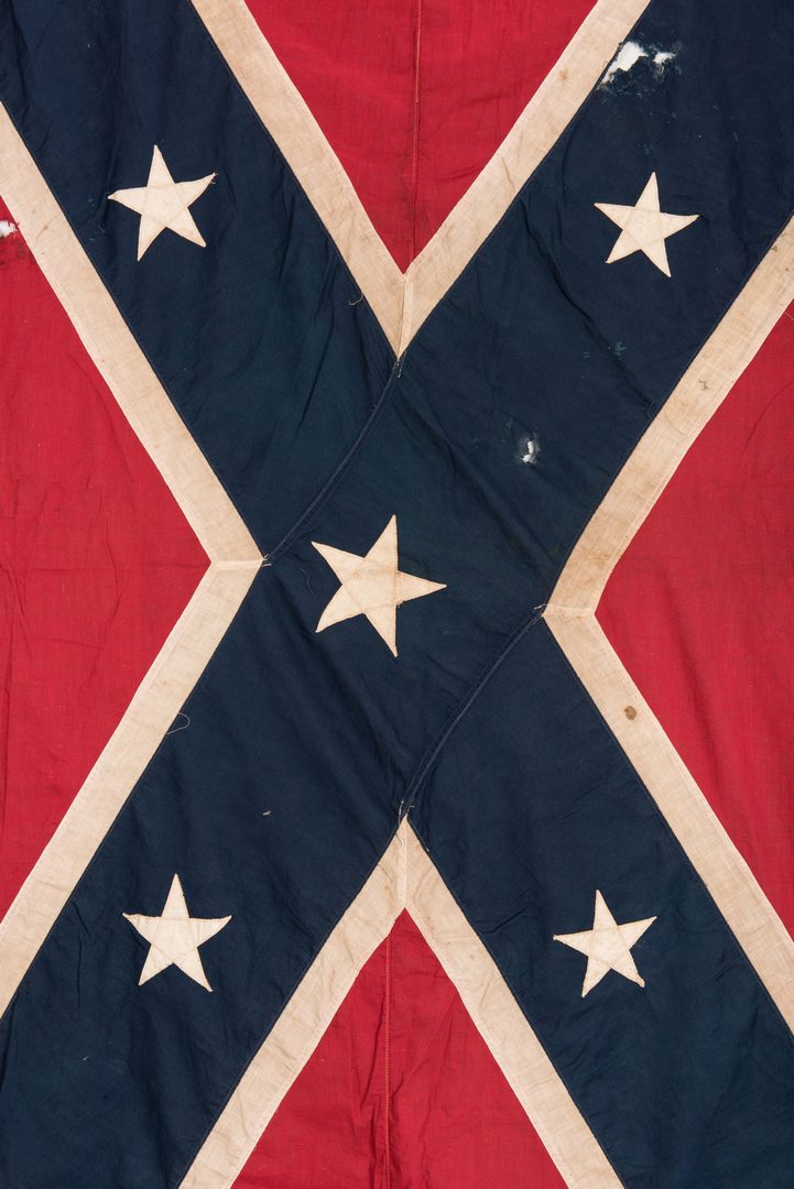 Lot 385: Civil War related CDVs, Signed Litho, Flag