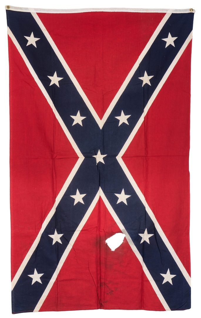 Lot 386: 3 Mid 20th Cent. Confederate Reunion Flags