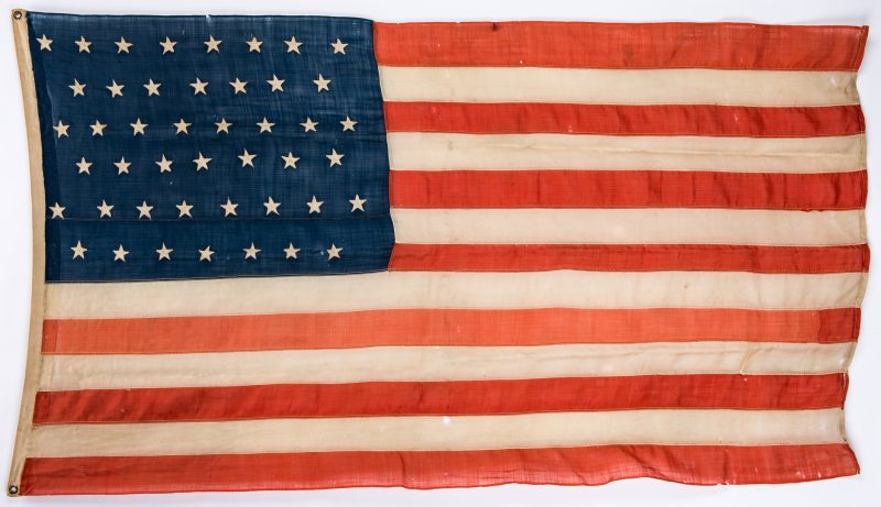 Lot 393: Spanish American War Era 45 Star American Flag
