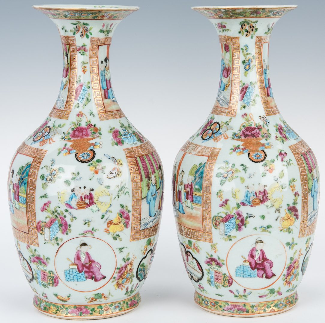 Lot 6: Pr. Chinese Famille Rose Porcelain Vases