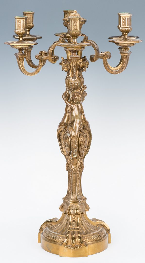 Lot 78: Large Gilt Bronze Figural Candelabra