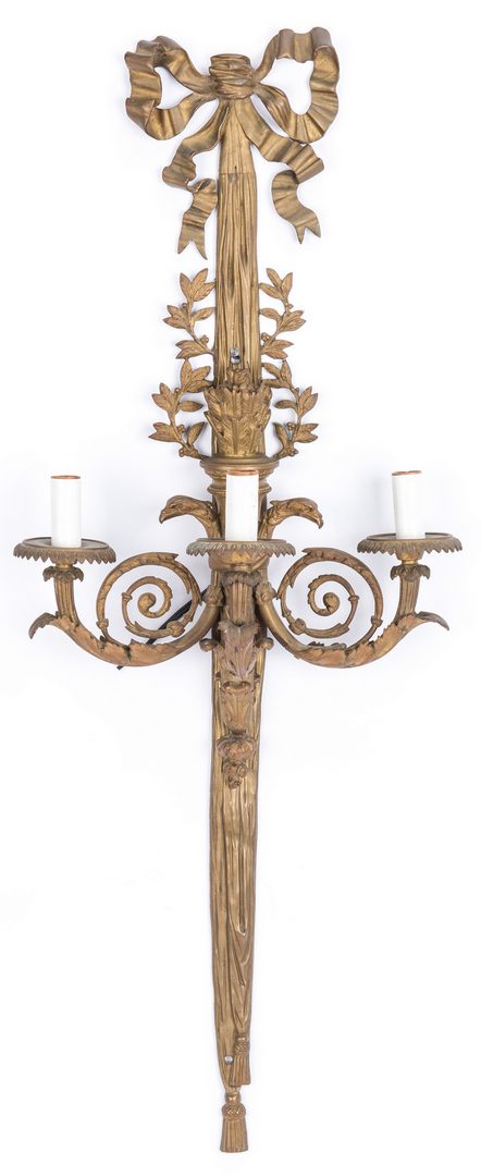 Lot 86: Neoclassical Eagle Bronze Wall Sconce