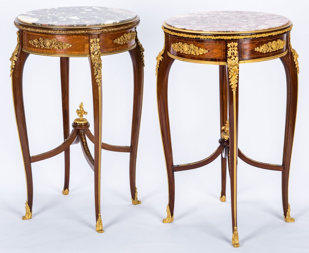Lot 91: Pair French Marble Top Stands