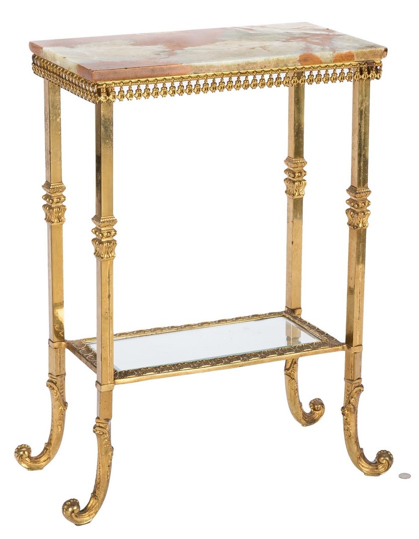 Lot 99: Continental Gilt Bronze Console Table w/ Marble Top