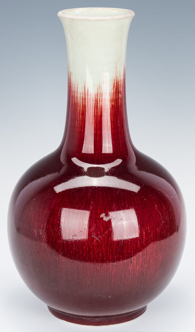 Lot 9: Oxblood and Celadon Flambe Vase