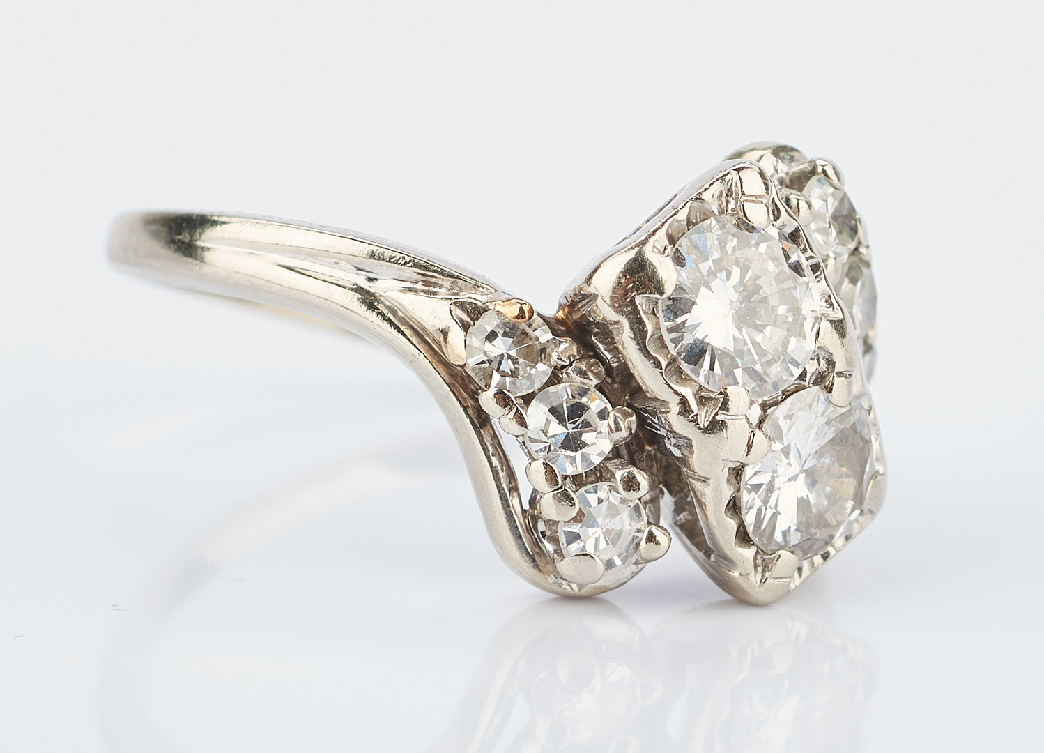 Lot 1018: Ladies 14K White Gold & Diamond Ring