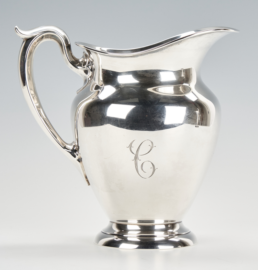 Lot 1032: Tiffany Trumpet Vase and Gorham Pitcher