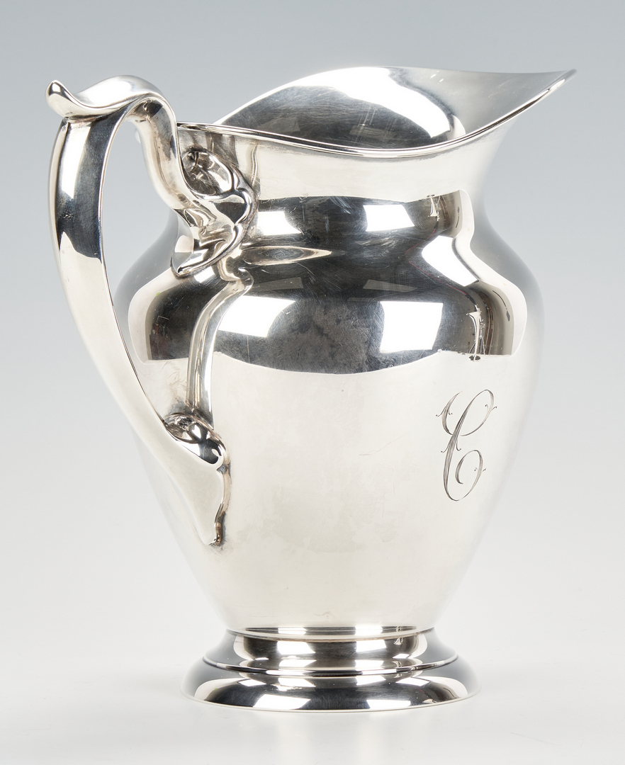 Lot 1032: Tiffany Trumpet Vase and Gorham Pitcher