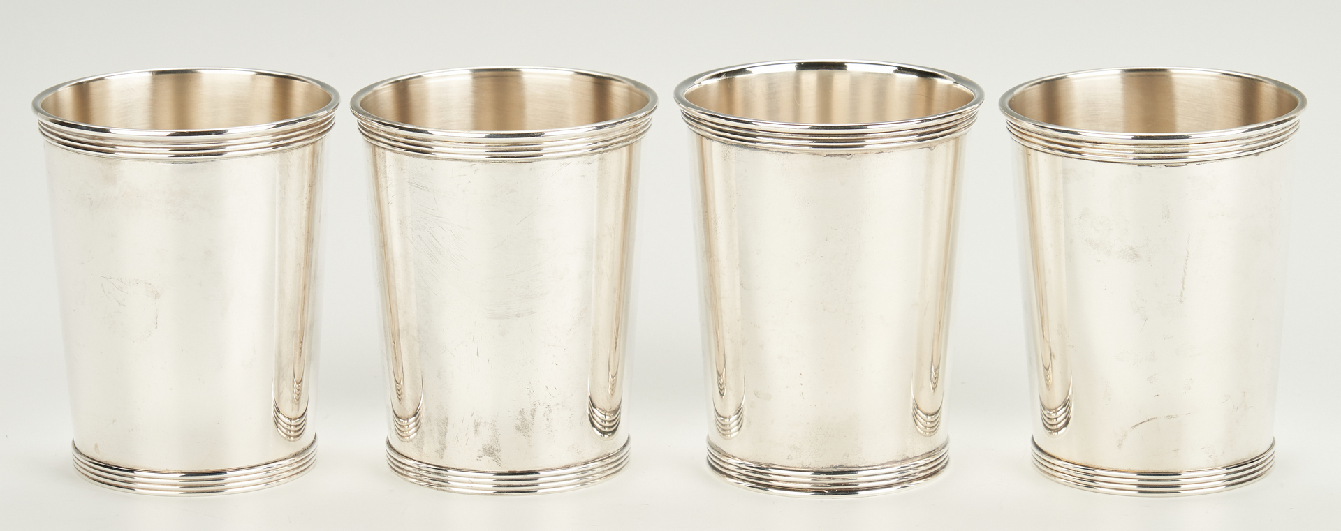 Lot 1042: 4 Sterling Silver Julep Cups, Gorham &  Newport