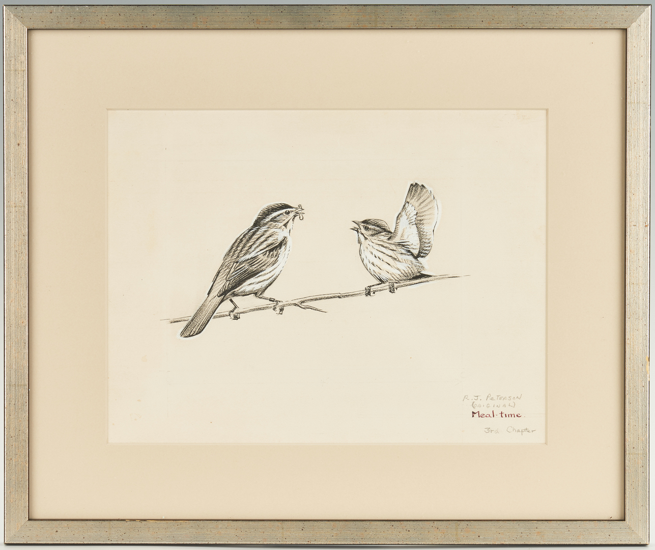 Lot 112: Roger Tory Peterson Bird Painting & Book