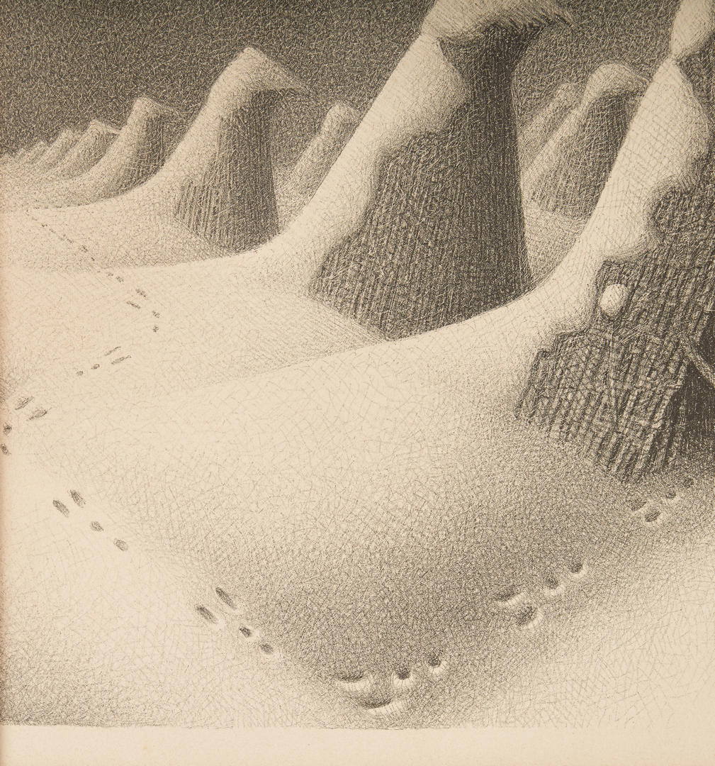 Lot 113: Grant Wood Signed Lithograph, "January"