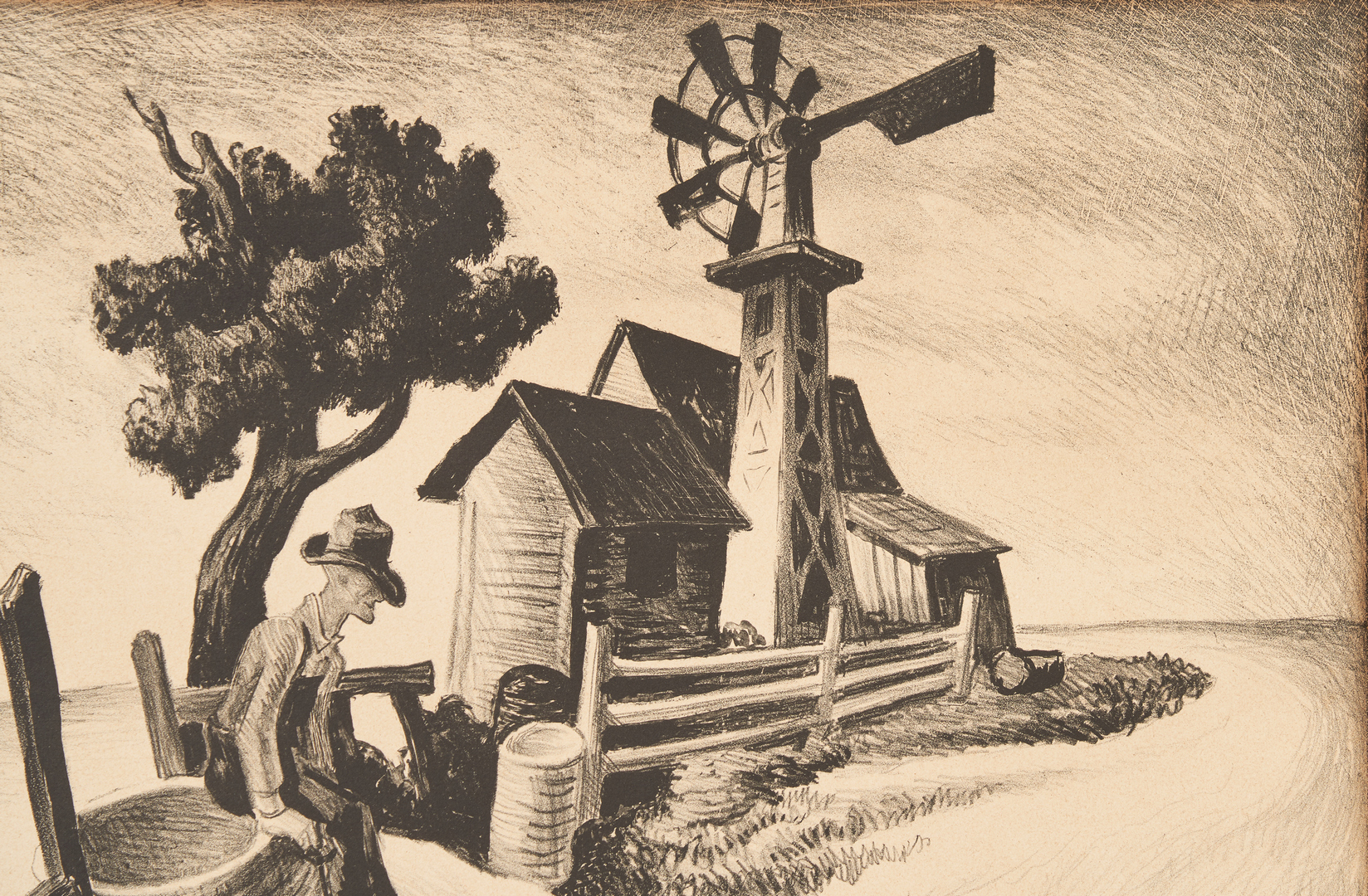 Lot 114: Thomas Hart Benton Signed Lithograph, In The Ozarks