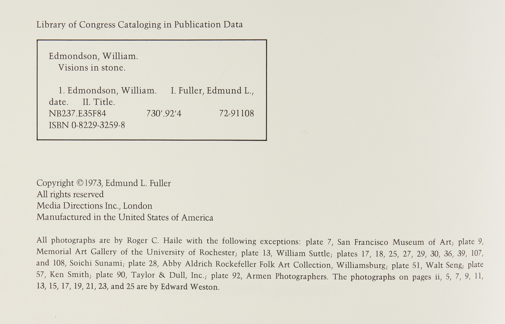 Lot 127: 10 William Edmondson Books, Exhibition Catalogs, & More